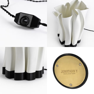 Flame Modern Bohemian Plant-Based PLA 3D Printed Dimmable LED Table Lamp - JONATHAN Y