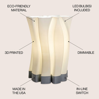 Flame Modern Bohemian Plant-Based PLA 3D Printed Dimmable LED Table Lamp - JONATHAN Y