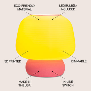 Mushroom Modern Classic Plant-Based PLA 3D Printed Dimmable LED Table Lamp