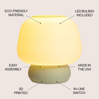 Mushroom Modern Classic Plant-Based PLA 3D Printed Dimmable LED Table Lamp
