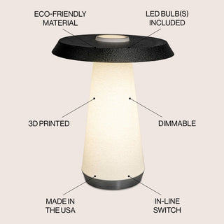 Bruno 12.25" Mid-Century Minimalist Plant-Based PLA 3D Printed Dimmable LED Table Lamp - JONATHAN Y