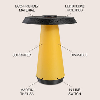 Bruno 12.25" Mid-Century Minimalist Plant-Based PLA 3D Printed Dimmable LED Table Lamp - JONATHAN Y