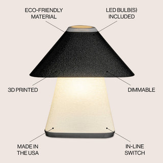 Enzo 11.63" Modern Contemporary Plant-Based PLA 3D Printed Dimmable LED Table Lamp - JONATHAN Y