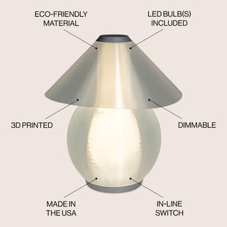 Opal 13" Modern Contemporary Plant-Based PLA 3D Printed Dimmable LED Table Lamp - JONATHAN Y