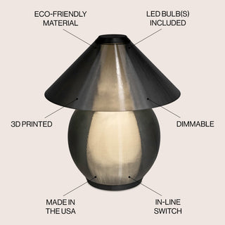 Opal 13" Modern Contemporary Plant-Based PLA 3D Printed Dimmable LED Table Lamp - JONATHAN Y