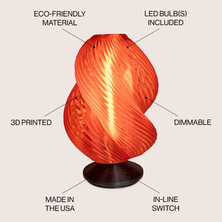 Gema 13.5" Mid-Century Coastal Plant-Based PLA 3D Printed Dimmable LED Table Lamp - JONATHAN Y