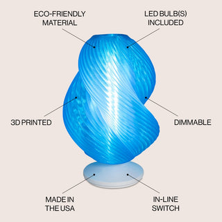 Gema 13.5" Mid-Century Coastal Plant-Based PLA 3D Printed Dimmable LED Table Lamp - JONATHAN Y