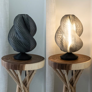 Gema 13.5" Mid-Century Coastal Plant-Based PLA 3D Printed Dimmable LED Table Lamp - JONATHAN Y