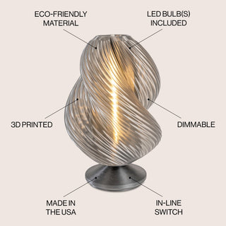 Gema 13.5" Mid-Century Coastal Plant-Based PLA 3D Printed Dimmable LED Table Lamp - JONATHAN Y