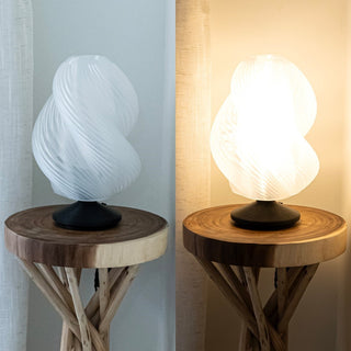 Gema 13.5" Mid-Century Coastal Plant-Based PLA 3D Printed Dimmable LED Table Lamp