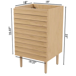 Aubert Thick Linear Slat Modern Farmhouse 2-Shelf Bath Vanity Cabinet Only (Sink Basin not Included) - JONATHAN Y