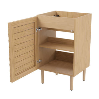 Aubert Thick Linear Slat Modern Farmhouse 2-Shelf Bath Vanity Cabinet Only (Sink Basin not Included) - JONATHAN Y
