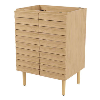Aubert Thick Linear Slat Modern Farmhouse 2-Shelf Bath Vanity Cabinet Only (Sink Basin not Included) - JONATHAN Y