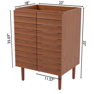 Aubert Thick Linear Slat Modern Farmhouse 2-Shelf Bath Vanity Cabinet Only (Sink Basin not Included) - JONATHAN Y