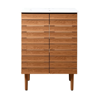 Aubert Thick Linear Slat Modern Farmhouse 2-Shelf Bath Vanity Cabinet Only (Sink Basin not Included) - JONATHAN Y
