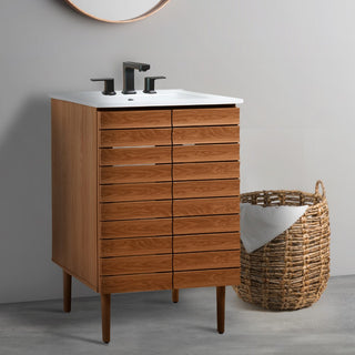 Aubert Thick Linear Slat Modern Farmhouse 2-Shelf Bath Vanity Cabinet Only (Sink Basin not Included) - JONATHAN Y