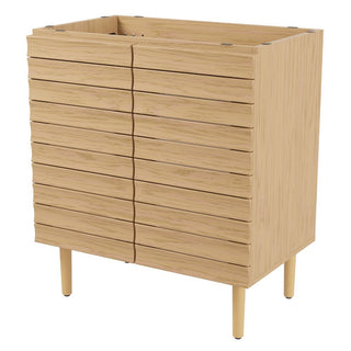 Aubert Thick Linear Slat Modern Farmhouse 2-Shelf Bath Vanity Cabinet Only (Sink Basin not Included)