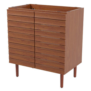 Aubert Thick Linear Slat Modern Farmhouse 2-Shelf Bath Vanity Cabinet Only (Sink Basin not Included)