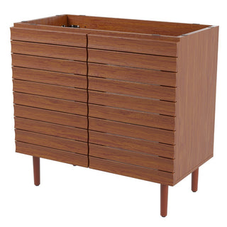 Aubert Thick Linear Slat Modern Farmhouse 2-Shelf Bath Vanity Cabinet Only (Sink Basin not Included)