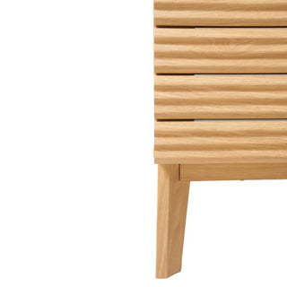 Calandre Thin Linear Slat Modern Farmhouse 2-Shelf Bath Vanity Cabinet Only (Sink Basin not Included) - JONATHAN Y