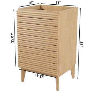 Calandre Thin Linear Slat Modern Farmhouse 2-Shelf Bath Vanity Cabinet Only (Sink Basin not Included) - JONATHAN Y