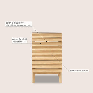 Calandre Thin Linear Slat Modern Farmhouse 2-Shelf Bath Vanity Cabinet Only (Sink Basin not Included) - JONATHAN Y