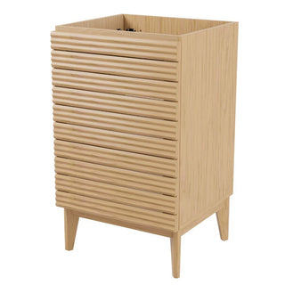 Calandre Thin Linear Slat Modern Farmhouse 2-Shelf Bath Vanity Cabinet Only (Sink Basin not Included) - JONATHAN Y