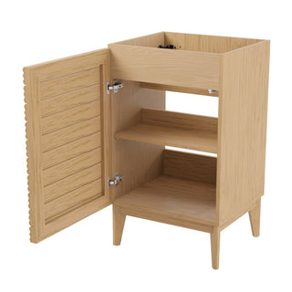 Calandre Thin Linear Slat Modern Farmhouse 2-Shelf Bath Vanity Cabinet Only (Sink Basin not Included) - JONATHAN Y