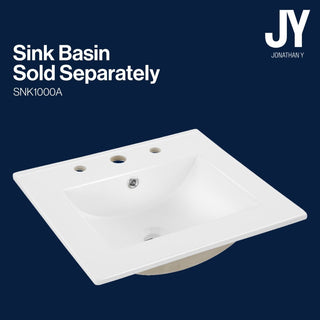 Calandre Thin Linear Slat Modern Farmhouse 2-Shelf Bath Vanity Cabinet Only (Sink Basin not Included) - JONATHAN Y