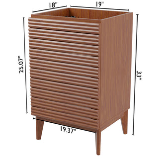 Calandre Thin Linear Slat Modern Farmhouse 2-Shelf Bath Vanity Cabinet Only (Sink Basin not Included) - JONATHAN Y