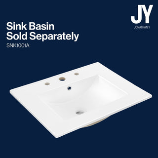 Calandre Thin Linear Slat Modern Farmhouse 2-Shelf Bath Vanity Cabinet Only (Sink Basin not Included) - JONATHAN Y