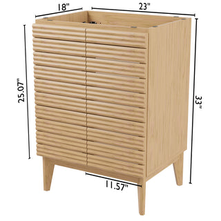 Calandre Thin Linear Slat Modern Farmhouse 2-Shelf Bath Vanity Cabinet Only (Sink Basin not Included) - JONATHAN Y