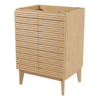 Calandre Thin Linear Slat Modern Farmhouse 2-Shelf Bath Vanity Cabinet Only (Sink Basin not Included) - JONATHAN Y
