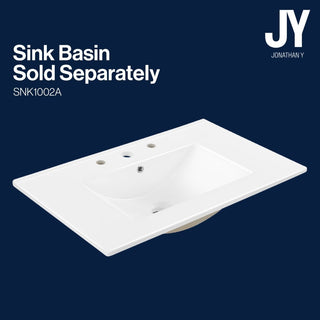 Calandre Thin Linear Slat Modern Farmhouse 2-Shelf Bath Vanity Cabinet Only (Sink Basin not Included)
