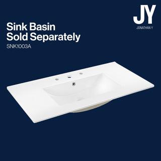 Calandre Thin Linear Slat Modern Farmhouse 2-Shelf Bath Vanity Cabinet Only (Sink Basin not Included)