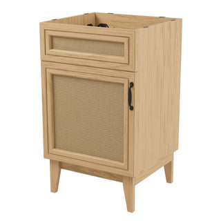 Javer Rattan Modern Farmhouse 2-Shelf Bath Vanity Cabinet Only (Sink Basin not Included) - JONATHAN Y