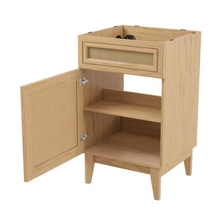 Javer Rattan Modern Farmhouse 2-Shelf Bath Vanity Cabinet Only (Sink Basin not Included) - JONATHAN Y