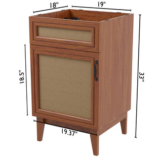 Javer Rattan Modern Farmhouse 2-Shelf Bath Vanity Cabinet Only (Sink Basin not Included) - JONATHAN Y