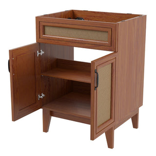 Javer Rattan Modern Farmhouse 2-Shelf Bath Vanity Cabinet Only (Sink Basin not Included) - JONATHAN Y