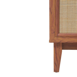 Javer Rattan Modern Farmhouse 2-Shelf Bath Vanity Cabinet Only (Sink Basin not Included)