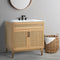 Javer 19 in. W x 18 in. D x 33 in. H Rattan Modern Farmhouse 2-Shelf Bath Vanity Cabinet Only (Sink Basin not Included)