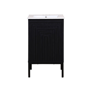 Rowan Geometric Modern Transitional 2-Shelf Bath Vanity Cabinet Only (Sink Basin Not Included) - JONATHAN Y