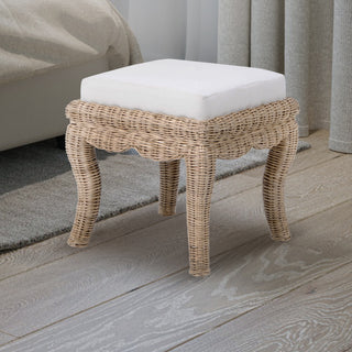 Rowan 19.7" Bohemian Designer Woven Rattan/Wood Vanity Stool - JONATHAN Y