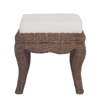 Rowan 19.7" Bohemian Designer Woven Rattan/Wood Vanity Stool - JONATHAN Y