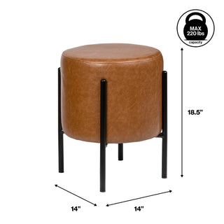 Silvia 18.5" Modern Metal/Bouclé Cushioned Vanity Stool - JONATHAN Y