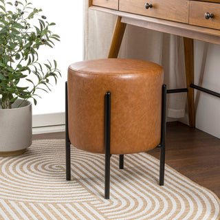 Silvia 18.5" Modern Metal/Bouclé Cushioned Vanity Stool - JONATHAN Y