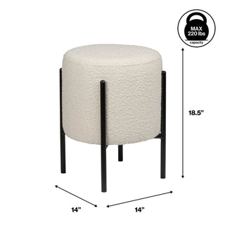 Silvia 18.5" Modern Metal/Bouclé Cushioned Vanity Stool - JONATHAN Y