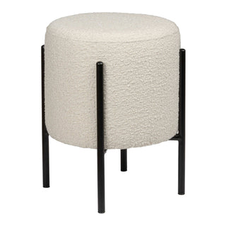 Silvia 18.5" Modern Metal/Bouclé Cushioned Vanity Stool - JONATHAN Y