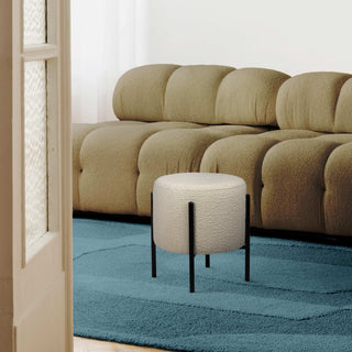 Silvia 18.5" Modern Metal/Bouclé Cushioned Vanity Stool - JONATHAN Y