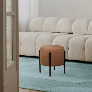 Silvia 18.5" Modern Metal/Bouclé Cushioned Vanity Stool - JONATHAN Y